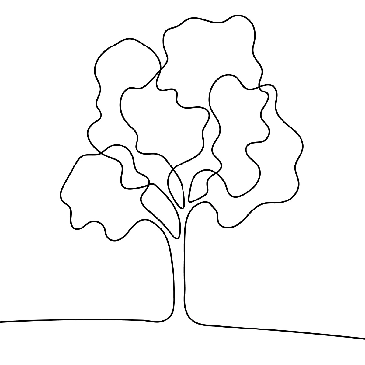 line-art-tree